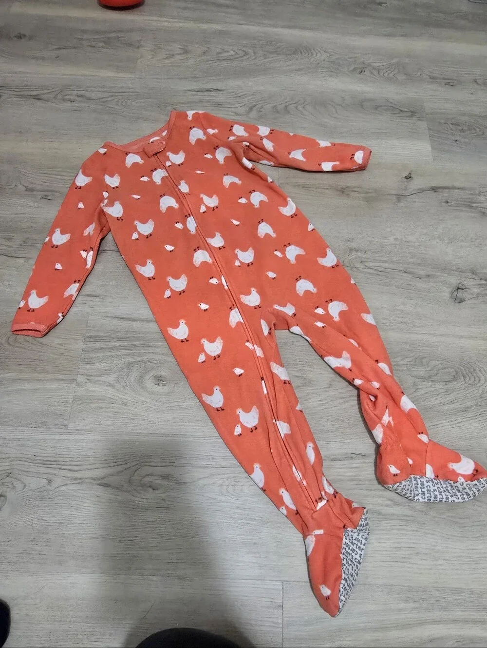 Chicken Print Footie Pj's